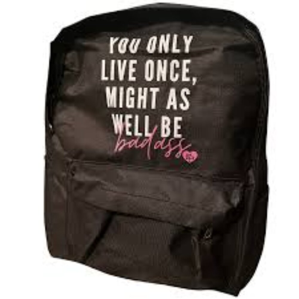 New - Flex It Pink brand You Only Live Once Backpack